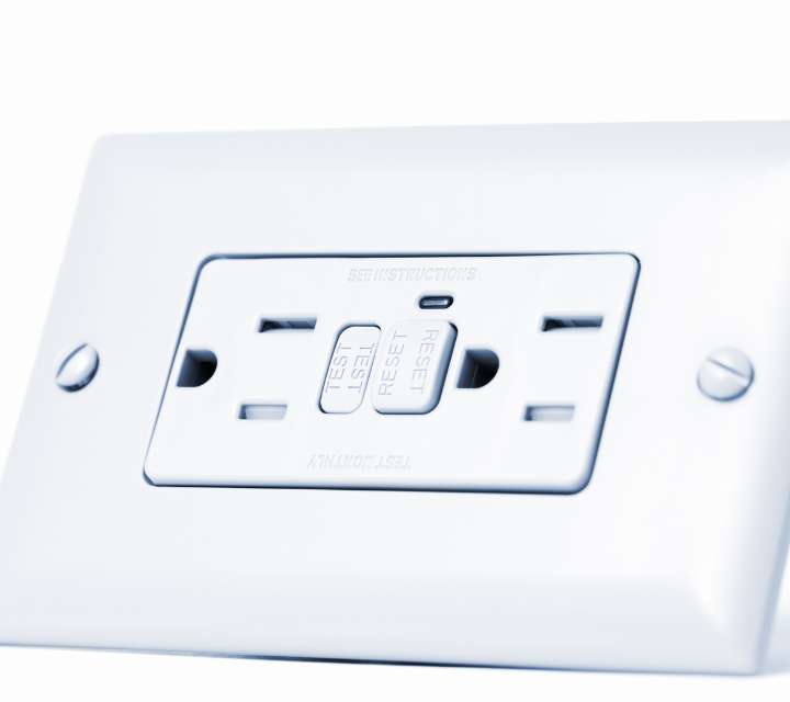 gfci outlet in white background